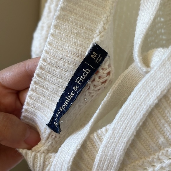 Abercrombie & Fitch White Cable net Sweater Dress Medium - Picture 5 of 6